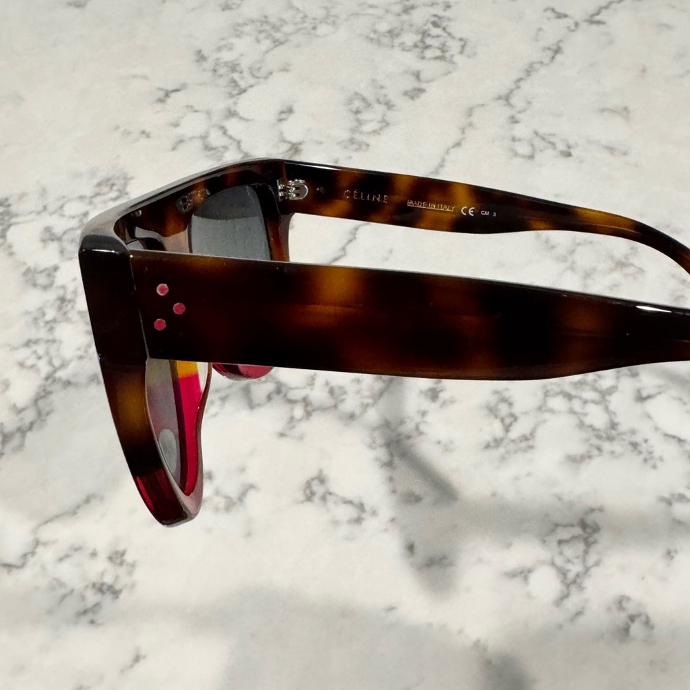 Celine Tortoise and Red Women's Sunglasses - Picture 3 of 3